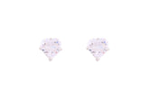 Asfour Crystal Stud Earrings With Heart Zircon Stone In 925 Sterling Silver ED0072