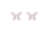 Asfour Crystal Stud Earrings With Butterfly Design Inlaid With Zircon In 925 Sterling Silver ED0078