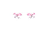 Asfour Crystal Stud Earrings With Rose Butterfly Inlaid With Zircon In 925 Sterling Silver ED0079-WO