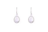 Asfour Crystal Stud Earrings With Pear Shape Inlaid With Zircon In 925 Sterling Silver ED0080