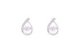 Asfour Crystal Stud Earrings With Art Deco Design & Dancing Zircon In 925 Sterling Silver ED0081