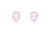 Asfour Crystal Stud Earrings With Pear Shape Inlaid With Zircon In 925 Sterling Silver ED0082