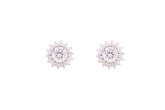 Asfour Crystal Stud Earrings With Round Design Inlaid With Zircon In 925 Sterling Silver ED0084
