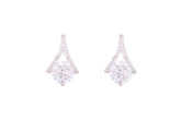 Asfour Crystal Stud Earrings With Art Deco Design Inlaid With Zircon In 925 Sterling Silver ED0085