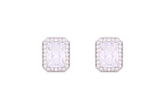 Asfour Crystal Stud Earrings Inlaid With Emerald Cut Zircon Stone In 925 Sterling Sillver ED0087