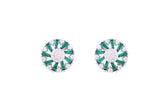 Asfour Crystal Stud Earrings With Emerald Circle Design In 925 Sterling Silver ED0105-WG