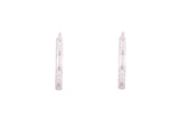 Asfour Crystal Hoop Earrings With Baguette & Round Zircon Stones In 925 Sterling Silver-EM0022