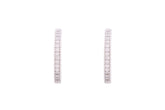 Asfour Crystal Hoop Earrings Inlaid With Round Zircon Stones In 925 Sterling Silver-EM0035