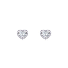 Asfour Crystal Hoop Earrings With Halo Turquoise Round Stone In 925 Sterling Silver-ED0124-GC