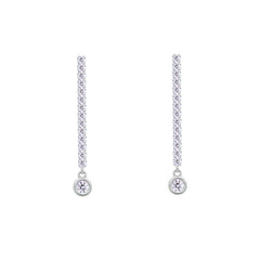 Asfour Crystal Hoop Earrings With Halo Turquoise Round Stone In 925 Sterling Silver-ED0124-GC