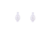 Asfour Crystal Hoop Earring With Oval Design in 925 Sterling Silver ER0401