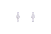 Asfour Crystal Hoop Earring With Rhombus Design in 925 Sterling Silver ER0403