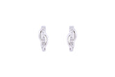 Asfour Crystal Hoop Earring With Art Deco Design in 925 Sterling Silver ER0408
