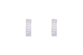 Asfour Crystal Hoop Earrings inlaid With Round Zircon Stones In 925 Sterling Siver ER0415