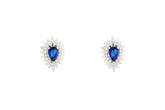 Asfour Clips Earrings With Blue Pear Design