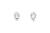 Asfour Crystal Clips Earrings With Cluster Pear Design In 925 Sterling Silver ER0432-W