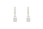 Asfour Crystal Drop Earrings With Lock Design In 925 Sterling Silver ER0440