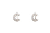 Asfour Crystal Clips Earrinsg With C Design In 925 Sterling Silver ER0441