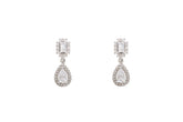 Asfour Crystal Stud Earrings With Pear Design Inlaid With Zircon In 925 Sterling Silver ER0467-W