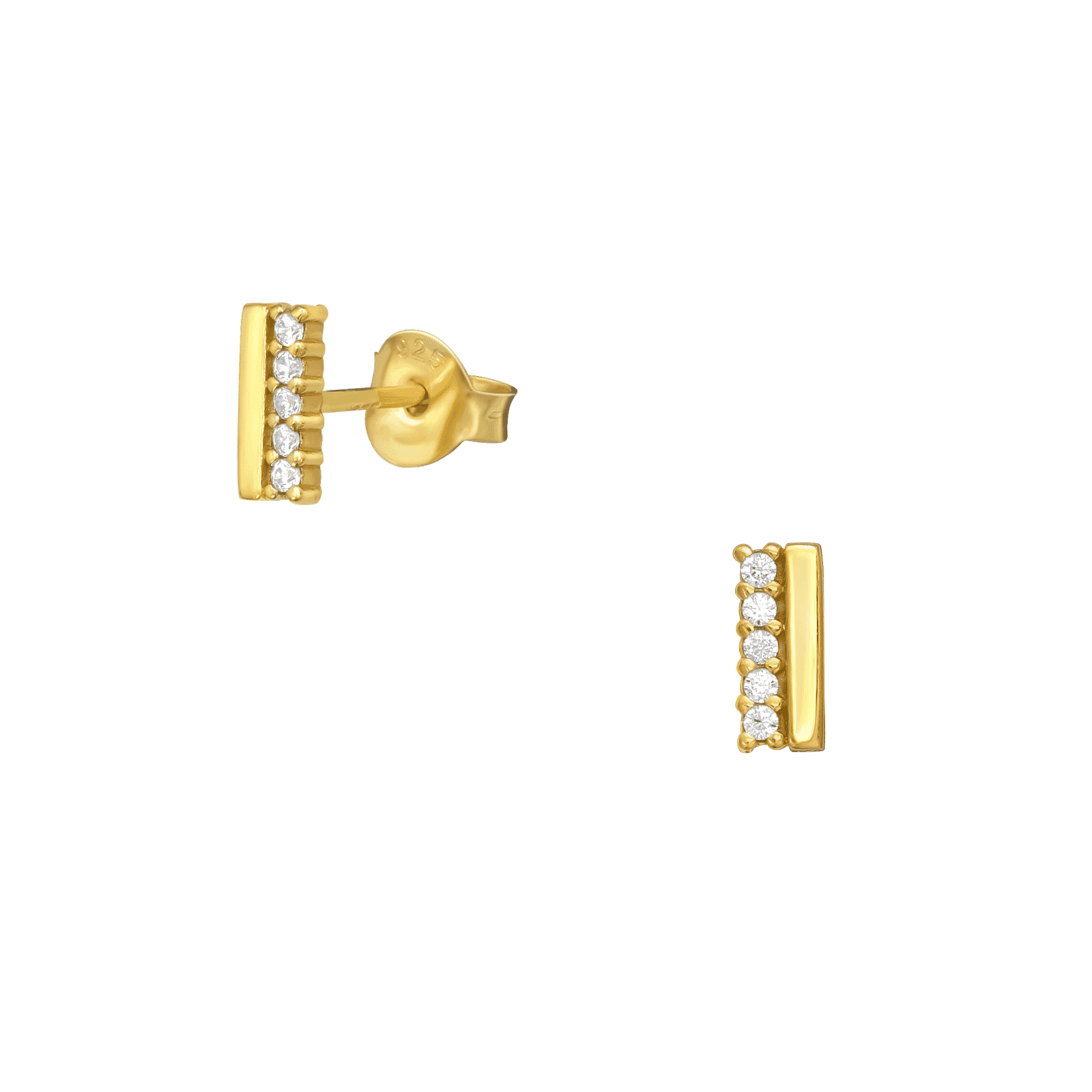 Asfour Zircon Rounded Shape 925 Sterling Silver Earring,Clear