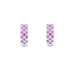 Earring Silver With A Two-row Design Asfour