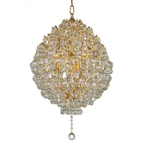 Asfour Crystal - Empire Chandelier - 6 Bulbs - Gold - Ball Clear