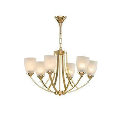 Asfour Crystal - Modern Chandelier - 6 Bulbs - Gold - Octagon Clear
