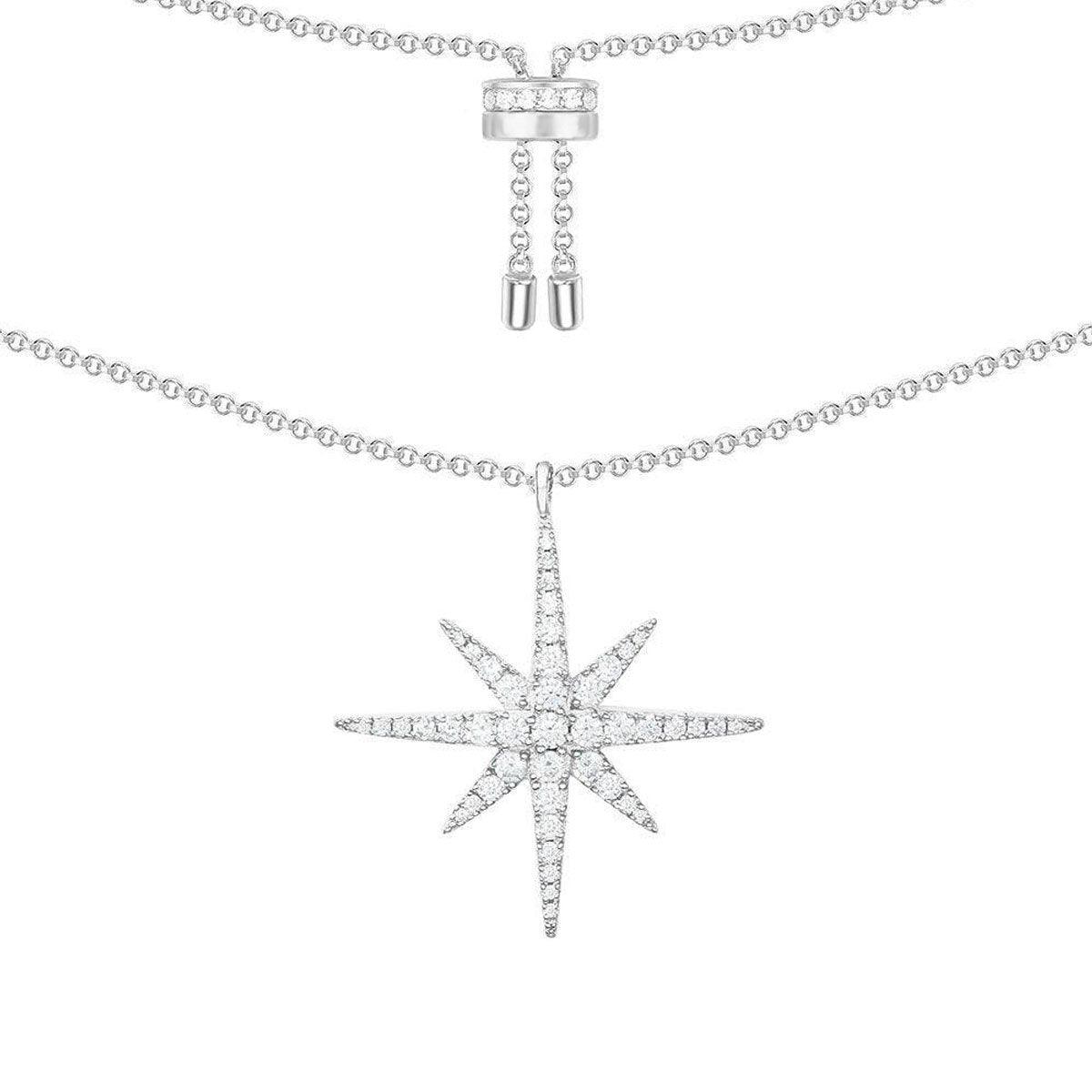 Necklace N1269-S - 925 Sterling Silver - Asfour Crystal