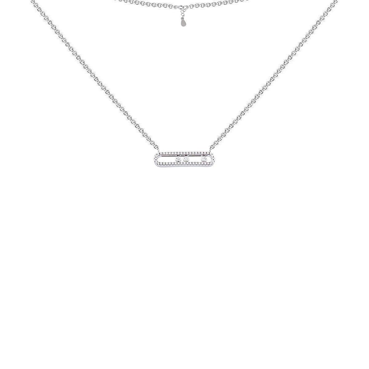 Necklace N1293 - 925 Sterling Silver - Asfour Crystal