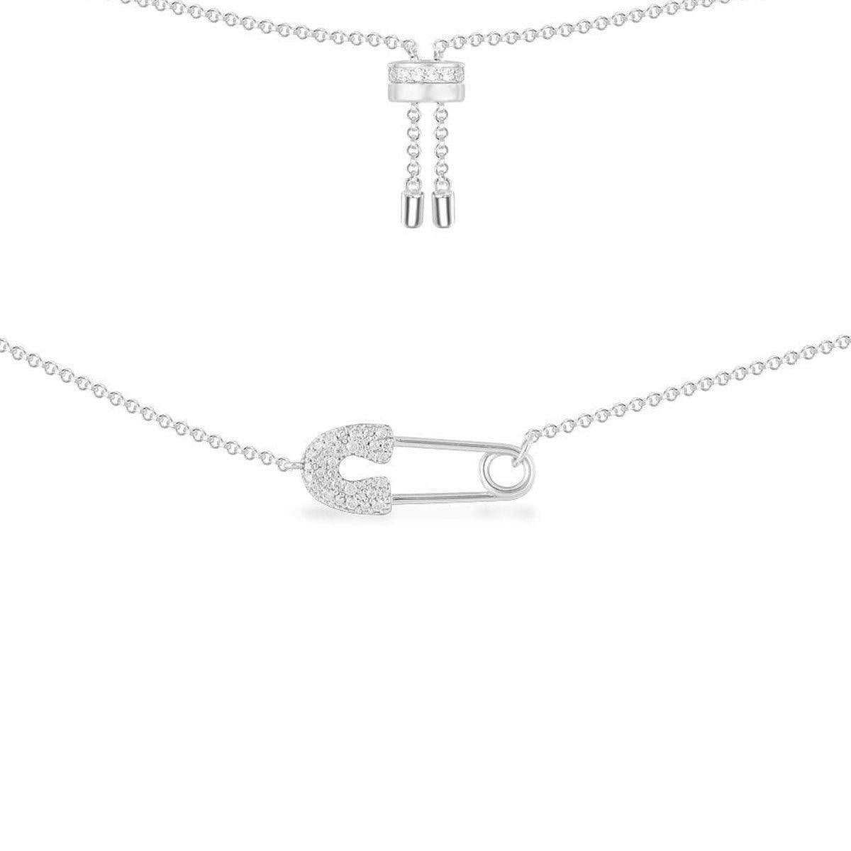 Necklace N1296 - 925 Sterling Silver - Asfour Crystal