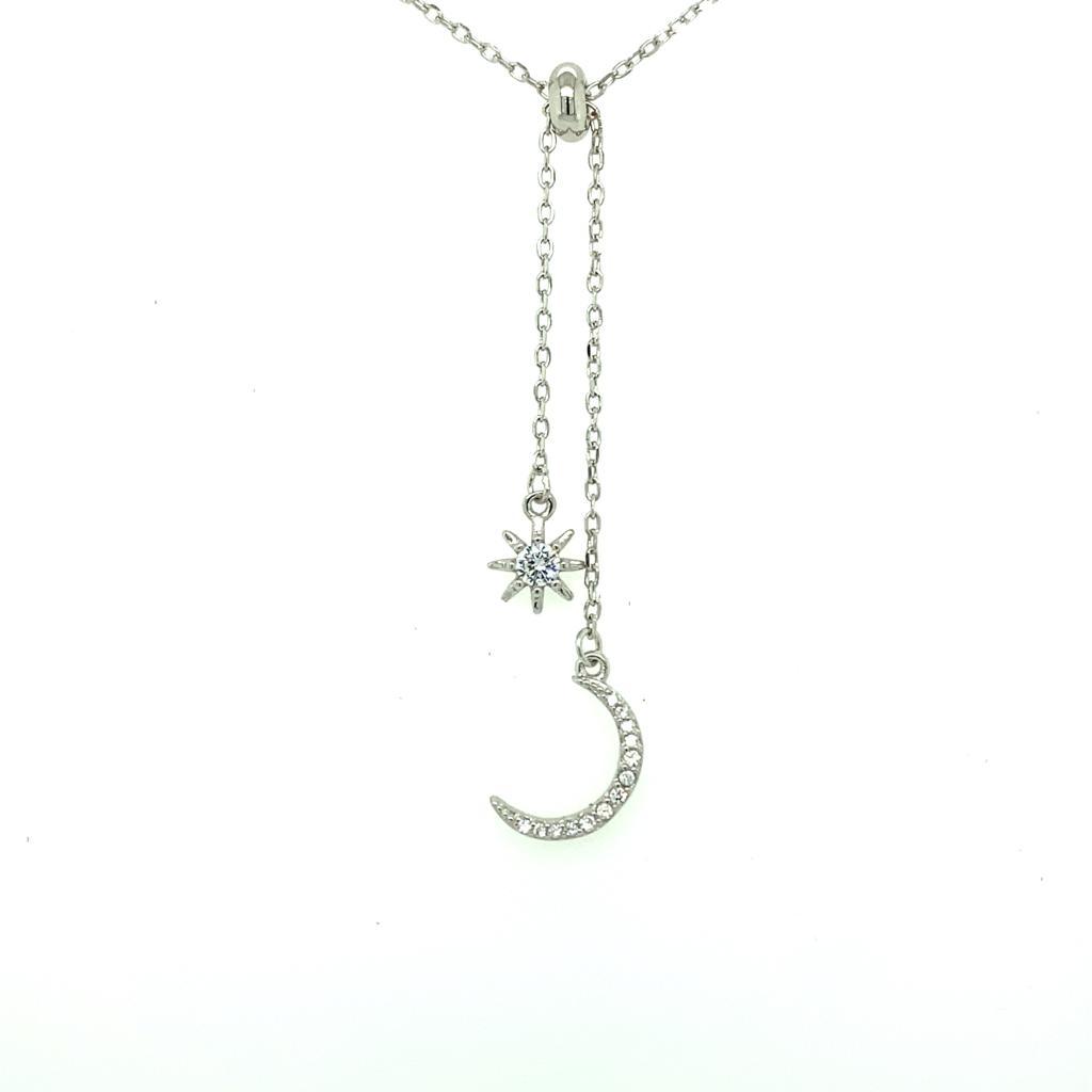 Necklace N1508 - 925 Sterling Silver - Asfour Crystal