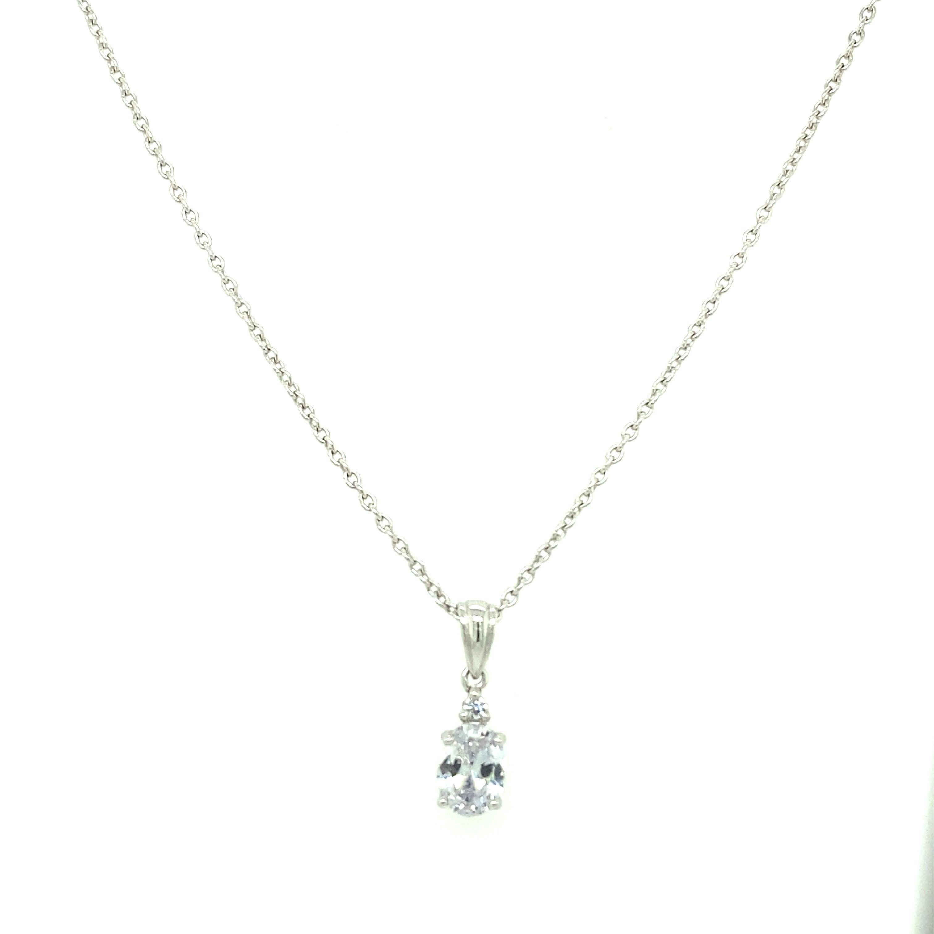 Asfour Crystal Silver Accessories Necklace N1650-W - 925 Sterling Silver