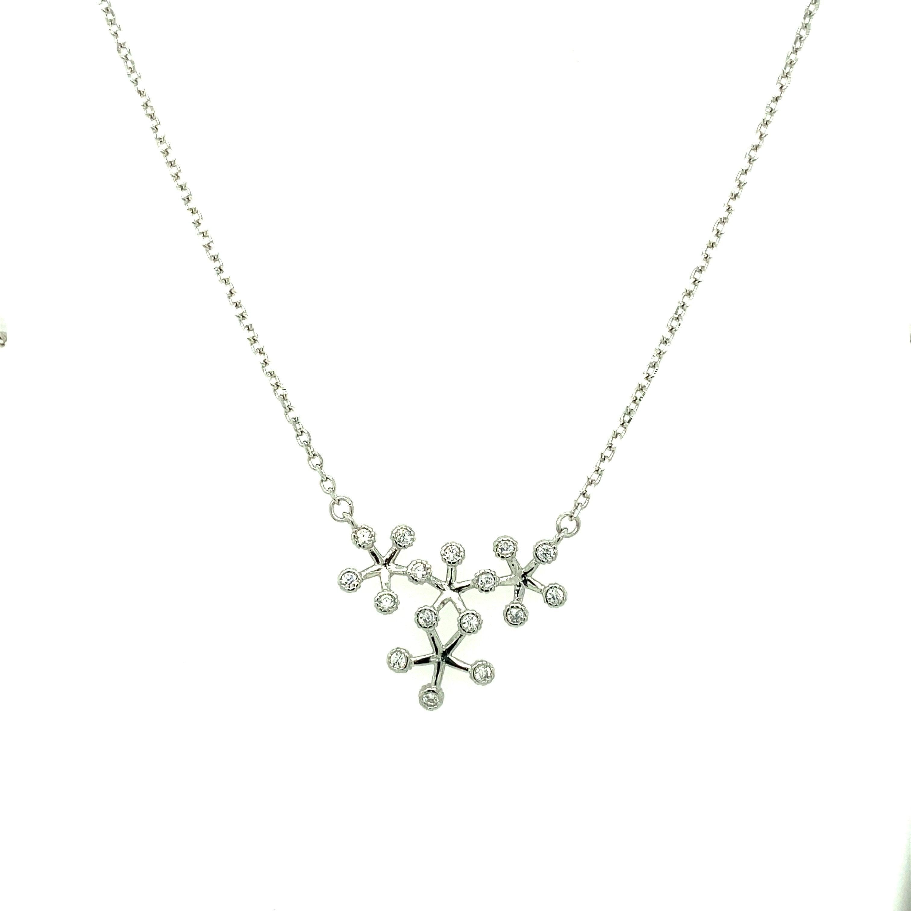 Asfour Crystal Silver Accessories Necklace N1656 - 925 Sterling Silver