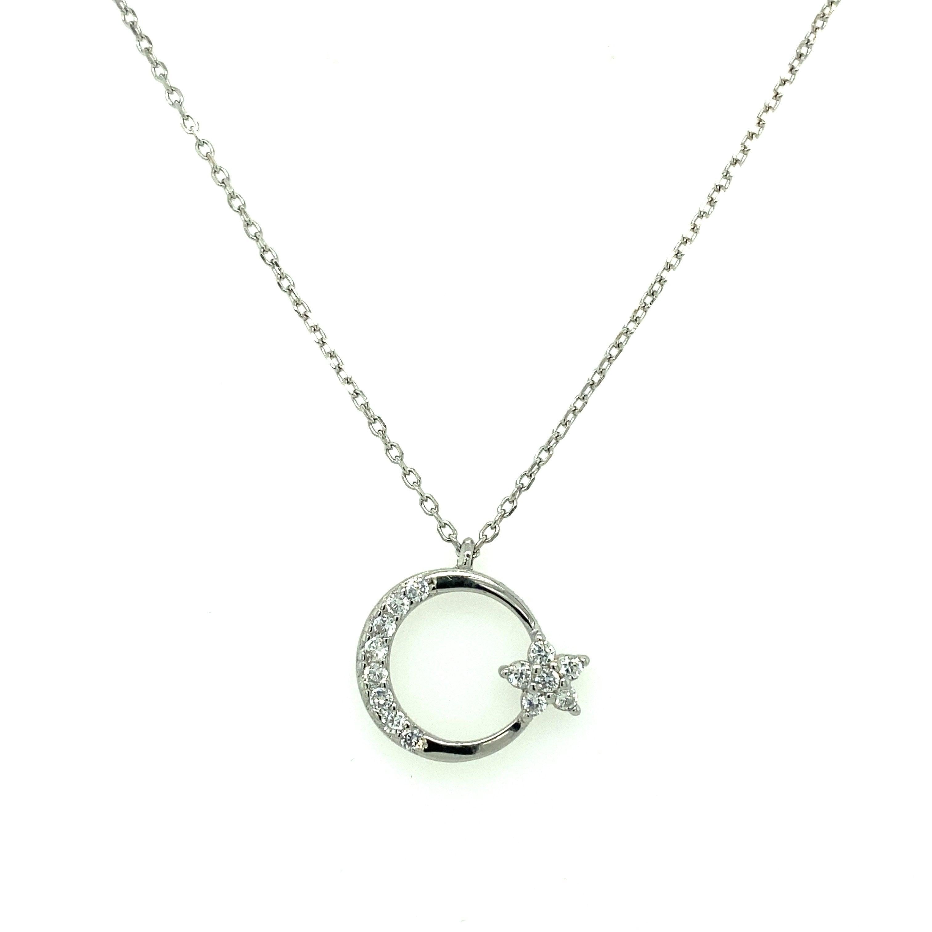 Asfour Crystal Silver Accessories Necklace N1662 - 925 Sterling Silver