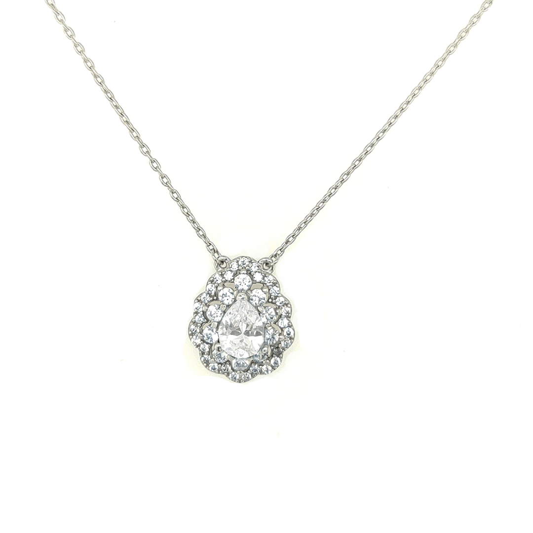 Asfour-Crystal-Sterling-Silver-925-Necklace-Silver