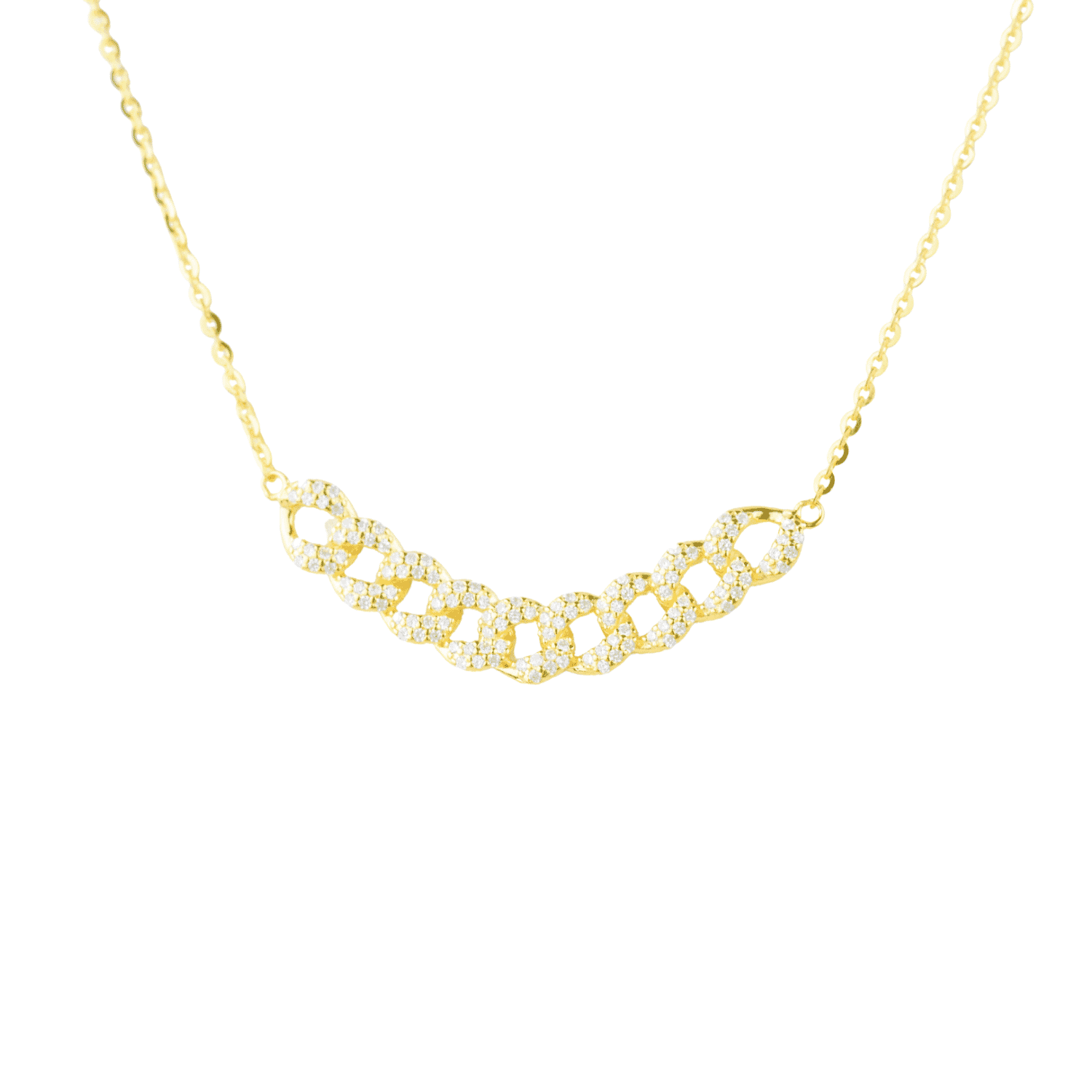 Asfour Zircon Rounded Shape 925 Sterling Silver Necklace,Clear