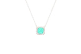 Asfour Crystal Chain Necklace With Cluster Aquamarine Stone In 925 Sterling Silver ND0027-GC