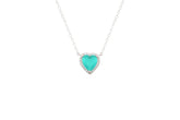 Asfour Crystal Chain Necklace With Aquamarine Heart Design In 925 Sterling Silver ND0034-GC