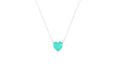 Asfour Crystal Chain Necklace With Aquamarine Heart Pendant In 925 Sterling Silver ND0035-GC