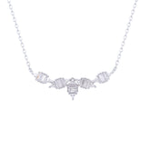 Asfour Crystal Chain Necklace With Art Deco Design In 925 Sterling Silver-ND0080