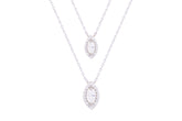 Asfour Crystal Chain Necklace With Marquise Design Inlaid With Zircon In 925 Sterling Silver-ND0091