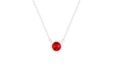 عصفور كريستال سلسلة فضة عيار 925 بتصميم دائري احمر مرصع بالزركون - ND0100-R