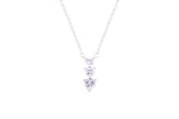 Asfour Crystal Chain Necklace With Hearts Pendant In 925 Sterling Silver ND0104