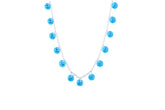 Asfour Crystal Charm Necklace With Aquamarine Round Design In 925 Sterling Silver ND0106-M