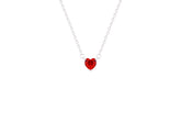 Asfour Crystal Chain Necklace With Ruby Heart Pendant In 925 Sterling Silver ND0107-R