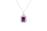 Asfour Crystal Chain Necklace With Emerald Cut Tanzanite Pendant In 925 Sterling Silver ND0110-N5
