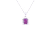 Asfour Crystal Chain Necklace With Tenzanite Emerald Pendant In 925 Sterling Silver ND0117-N-A