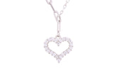 Asfour Crystal Chain Necklace With Heart Pendant Inlaid With Zircon In 925 Sterling Silver ND0146