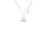 Asfour Crystal Chain Necklace With Triangle Pendant In 925 Sterling Silver ND0170