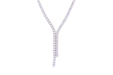 Asfour Crystal Classic Tennis Necklace Inlaid With Double Drop Zircon In 925 Sterling Silver ND0174